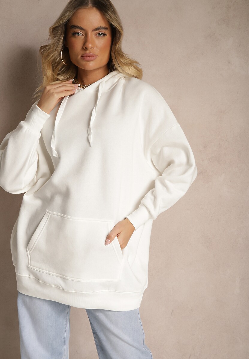 Biała Bluza z Kapturem Foss