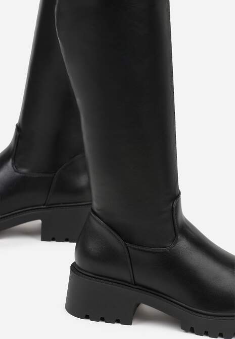 Czarne Kozaki w Stylu Tech Gothic Aderida