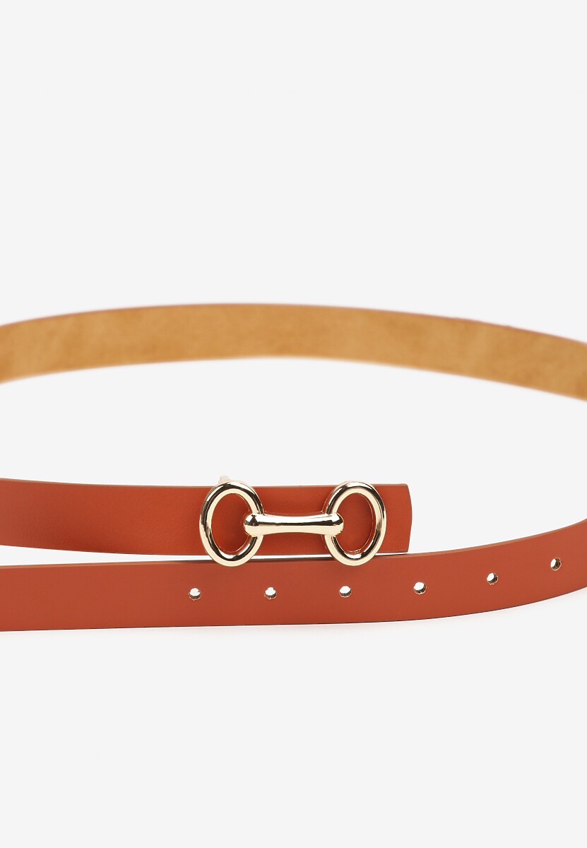 Jasnobrązowy Pasek z Metaliczną Sprzączką Pefia