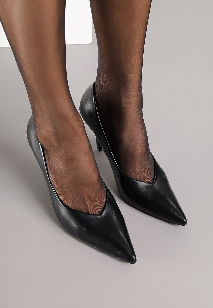 Czarne Szpilki Vices z Wkładką ze Skóry Naturalnej Anistte