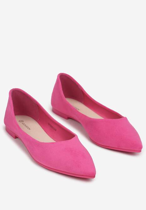 Fuksjowe Wsuwane Balerinki na Płaskiej Podeszwie Brooklyne