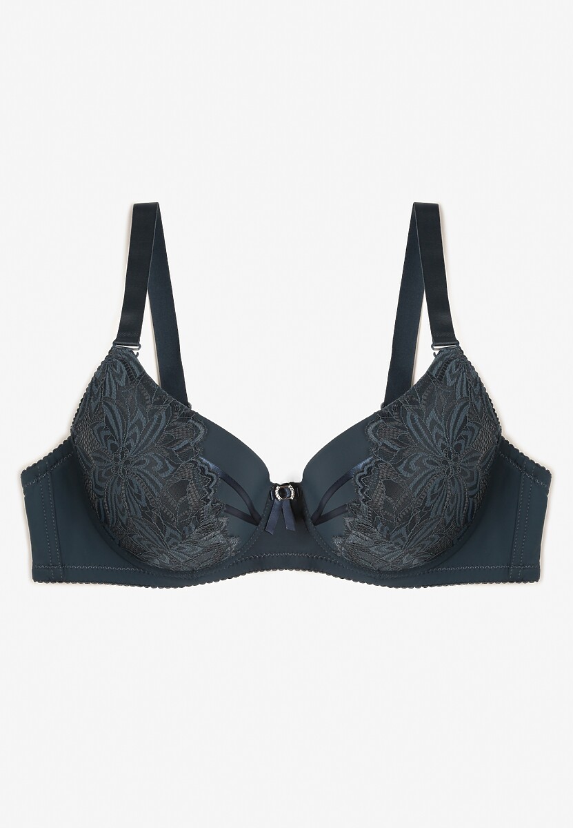 Ciemnozielony Koronkowy Biustonosz Uronia