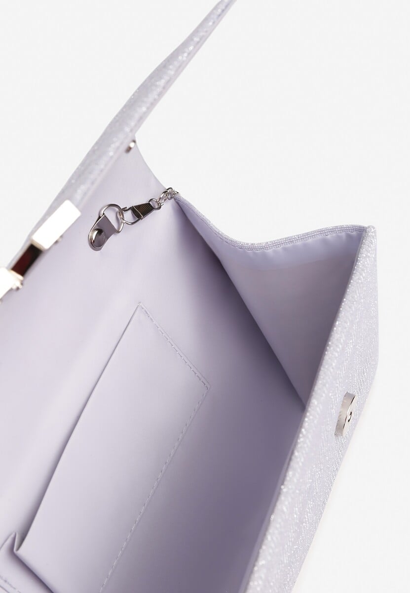 Srebrna Asymetryczna Torebka Kopertówka na Łańcuszku z Aplikacją Giattalia