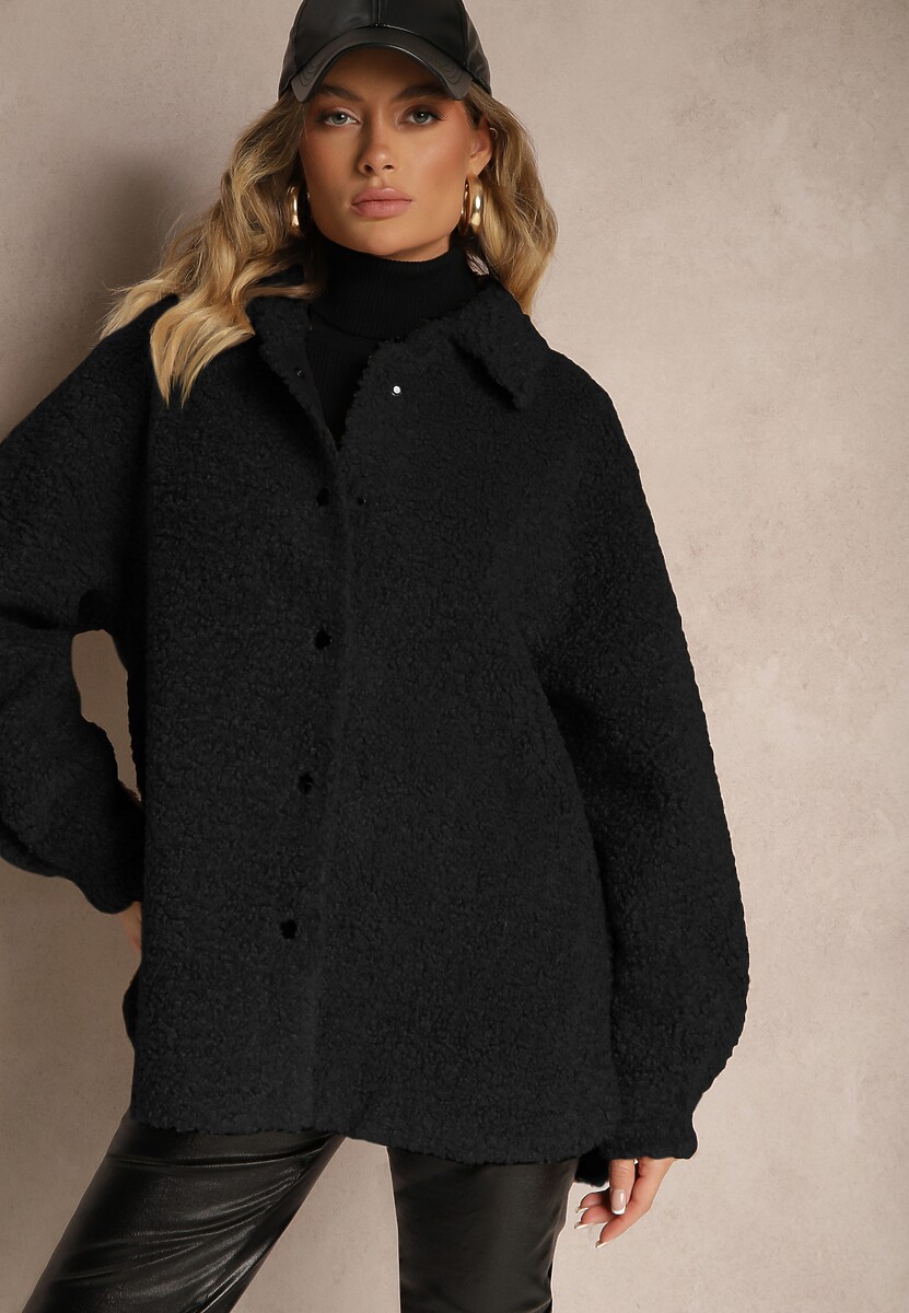 Brązowa Kurtka Futrzana o Koszulowym Kroju Zapinana na Napy Venarissa