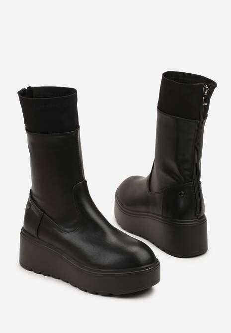 Czarne Botki Vices na Grubej Podeszwie w Stylu Grunge Anarriva