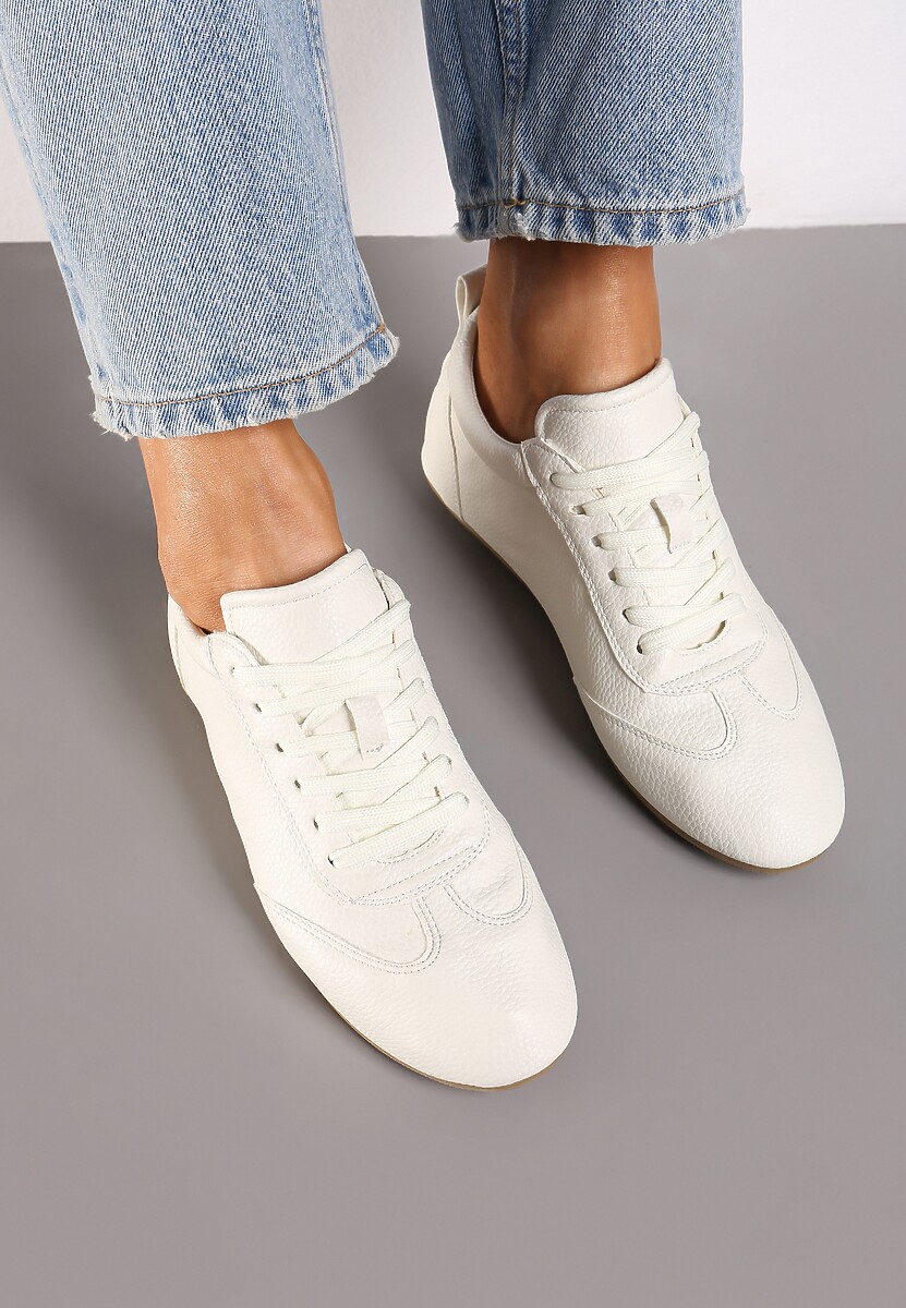 Beżowe Tenisówki bez Zdobień z Ekoskóry Verillis