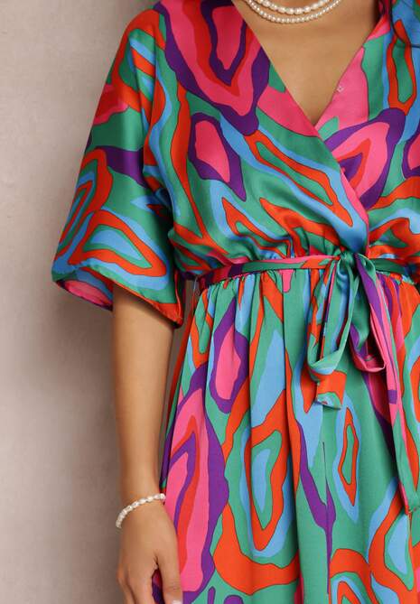 Zielono-Różowa Sukienka Telepholis