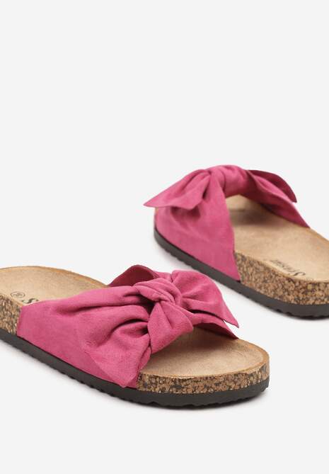 Fuksjowe Klapki z Ozdobną Kokardą Melanoriela