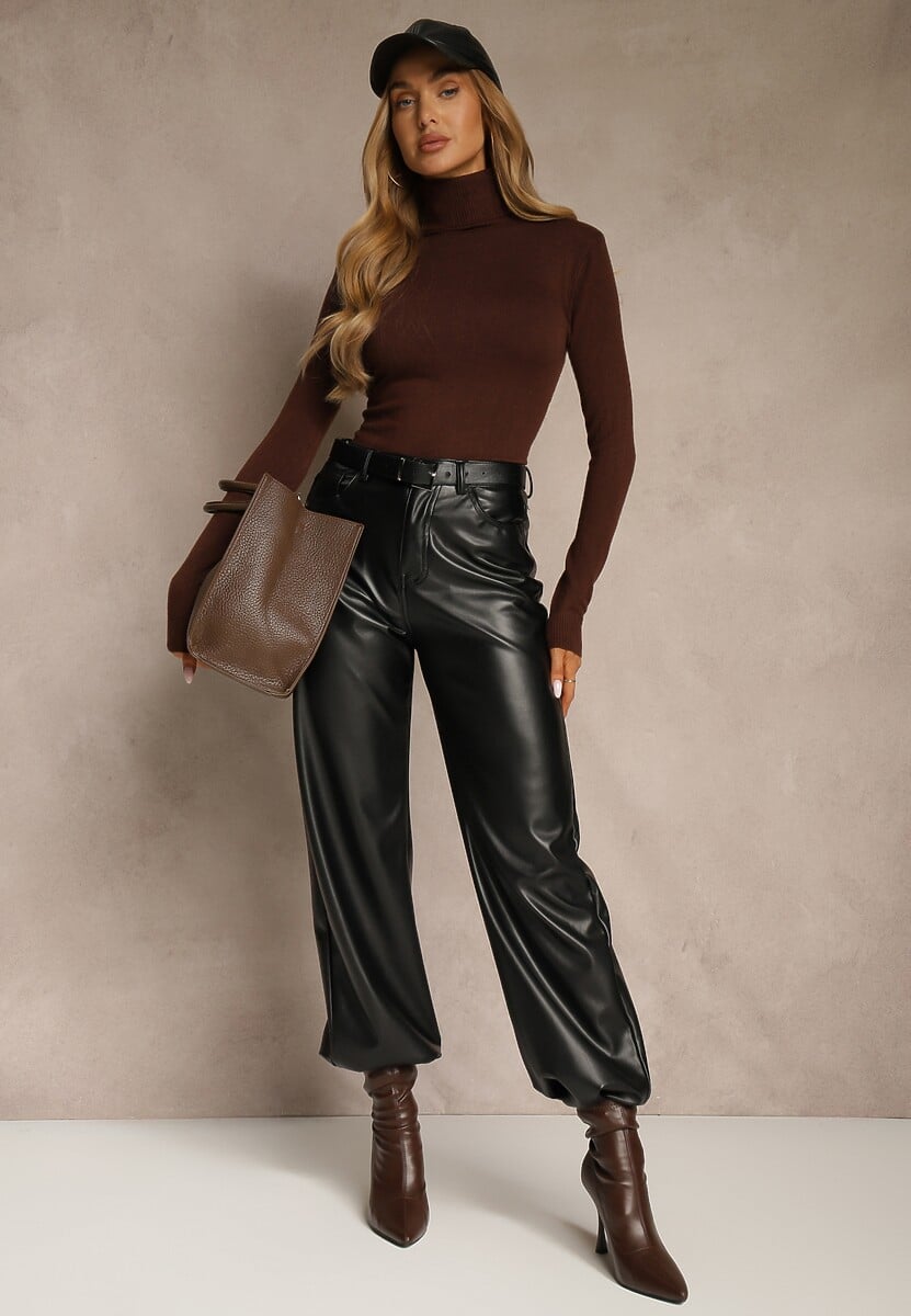 Brązowy Golf z Bawełną w Klasycznym Stylu Reiredia