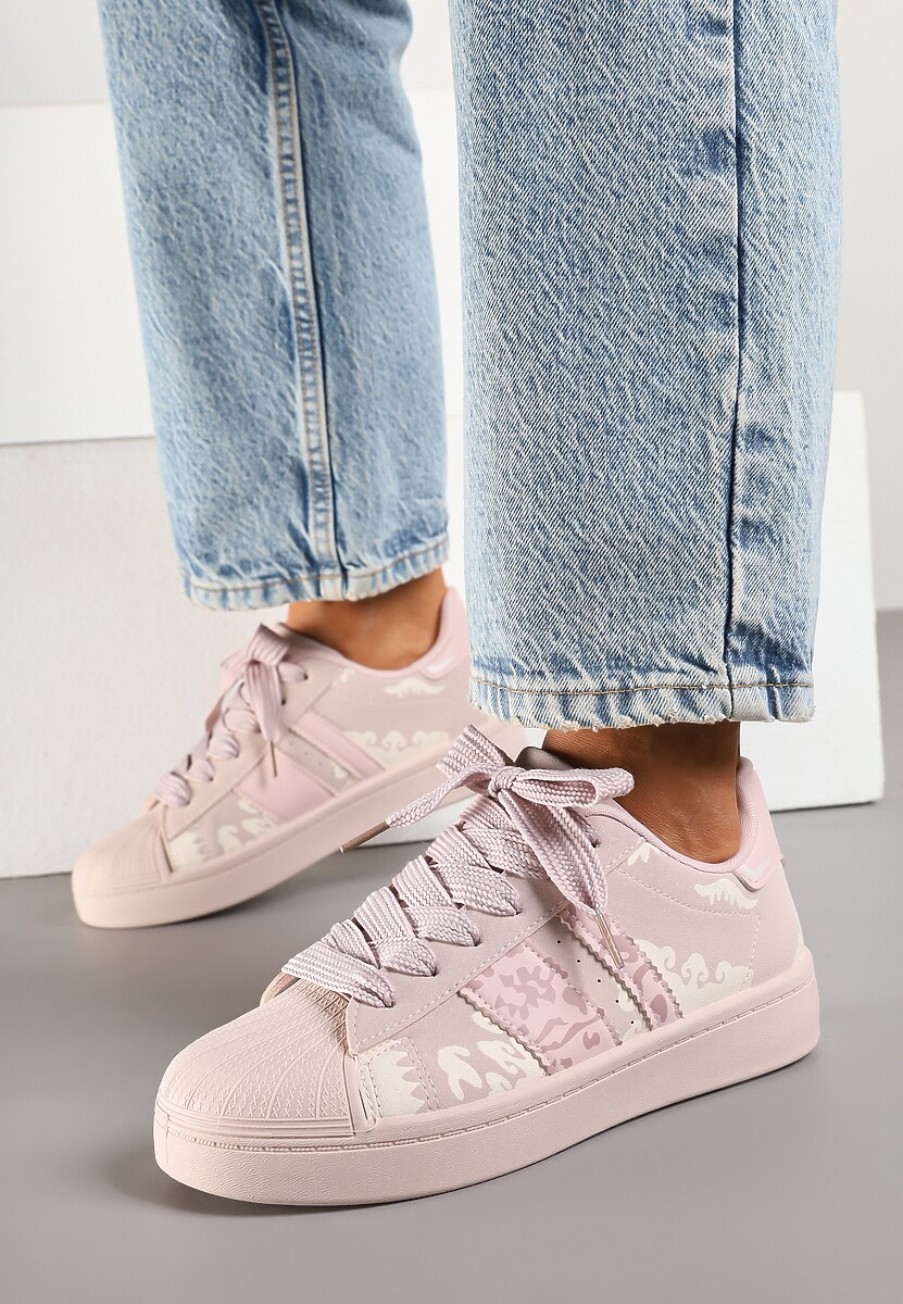 Różowe Sneakersy w Geometryczny Wzór Valdisa