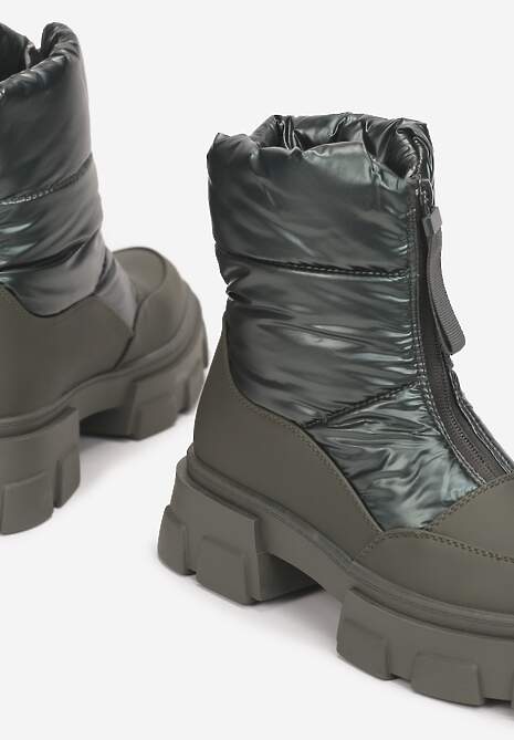 Zielone Śniegowce na Grubej Podeszwie Besi