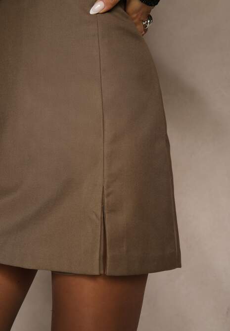 Beżowe Spódnico-Spodenki z Rozcięciem Irithena