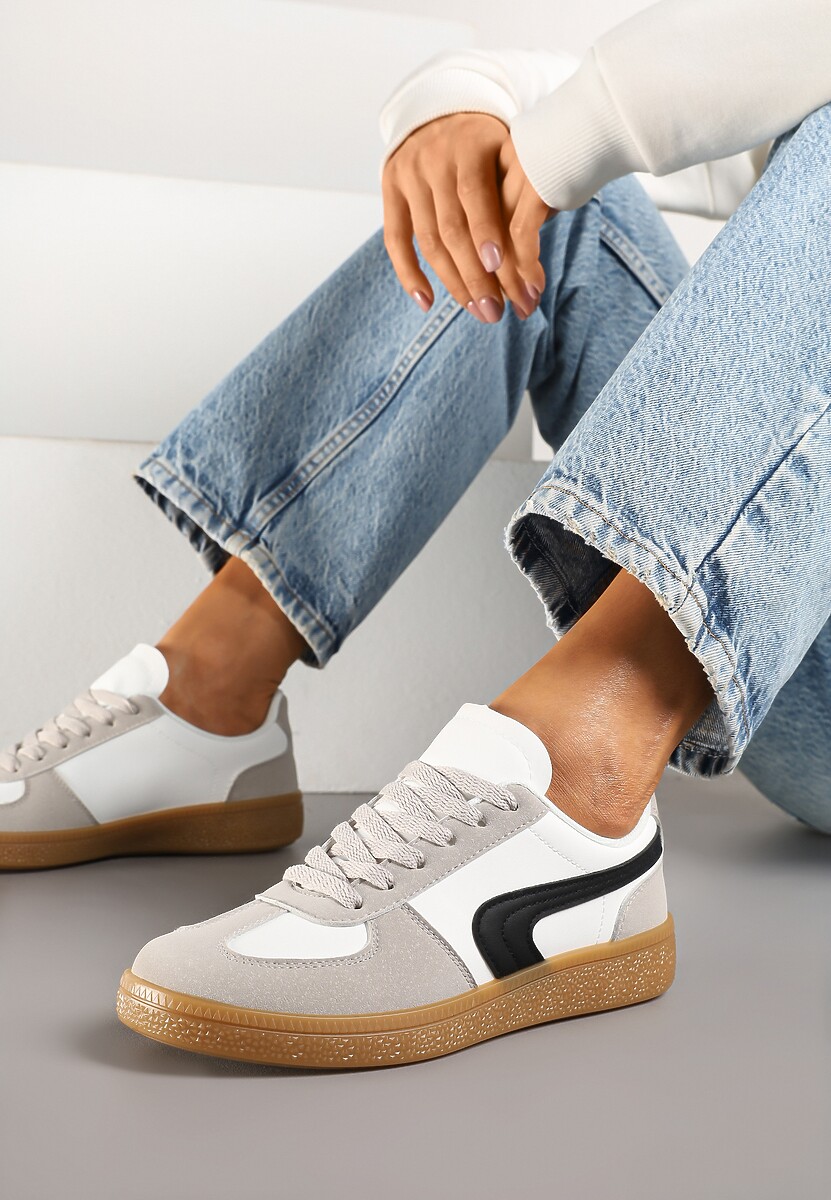 Biało-Czarne Casualowe Sneakersy Typu Kultowe Tenisówki Ablerri