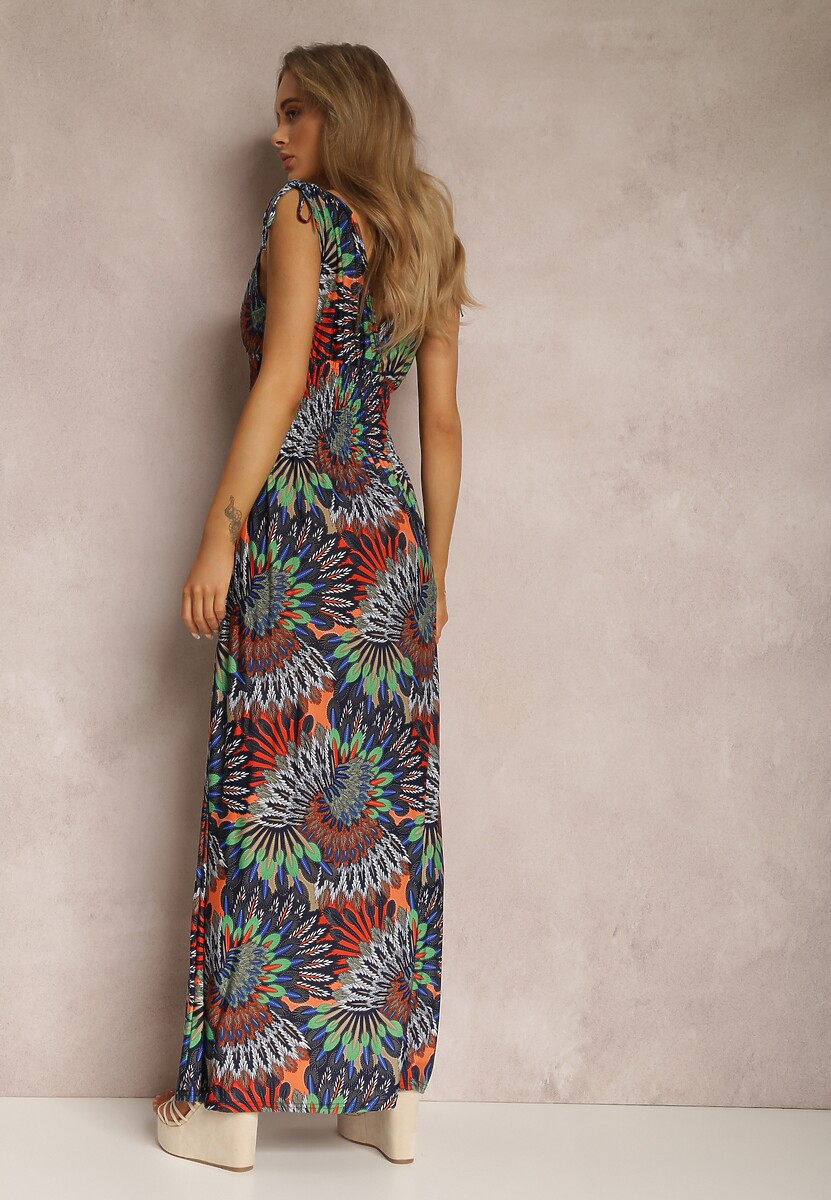 Granatowo-Pomarańczowa Sukienka Phaedrina