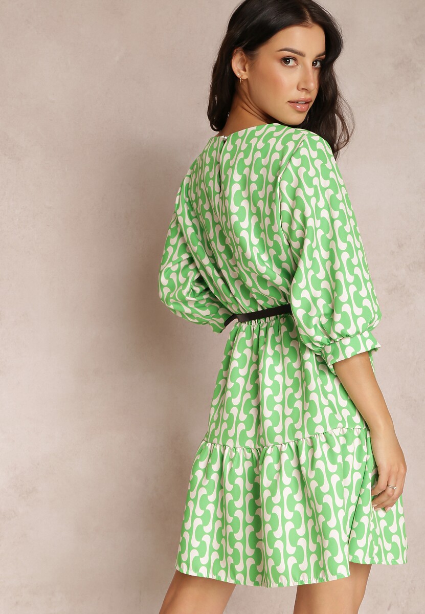 Zielona Sukienka z Paskiem Kaliphae