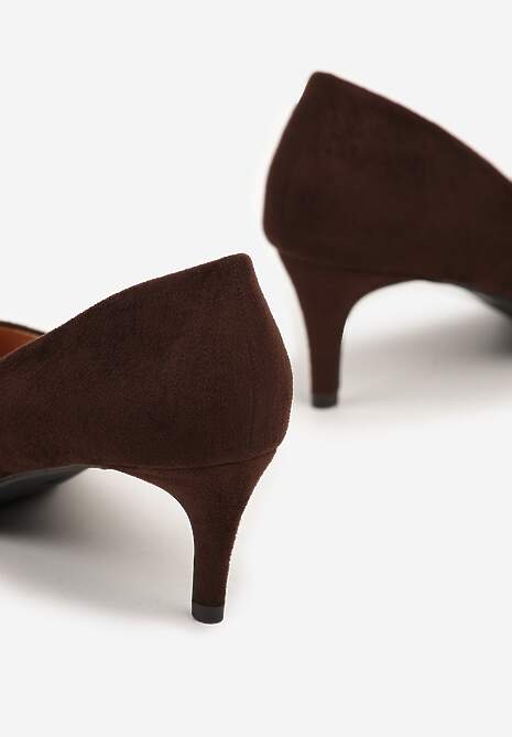 Brązowe Czółenka Vices na Szpilce w Klasycznym Stylu Savora