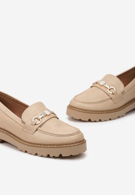 Beżowe Mokasyny Klemia