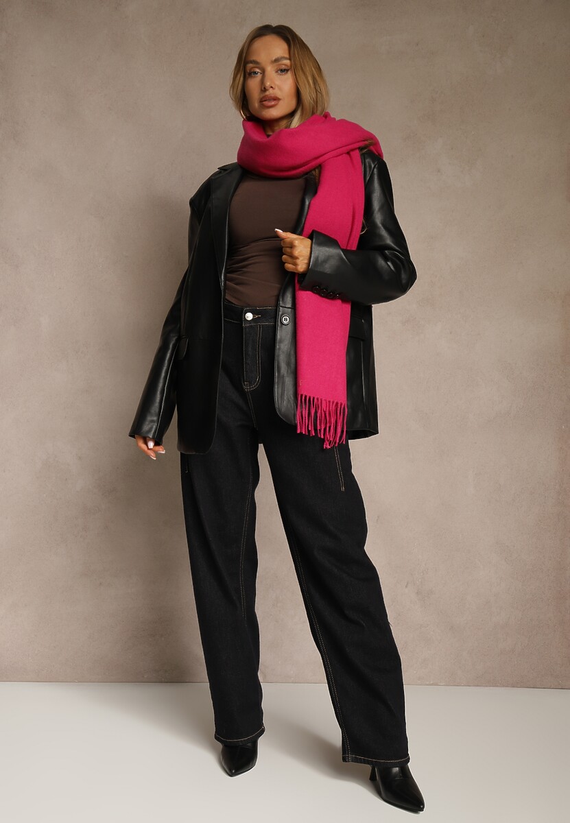 Fuksjowy Szalik z Wiskozą Bawełną i Frędzlami Siathlin