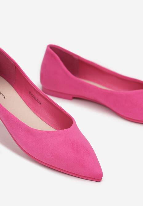 Fuksjowe Wsuwane Balerinki na Płaskiej Podeszwie Brooklyne