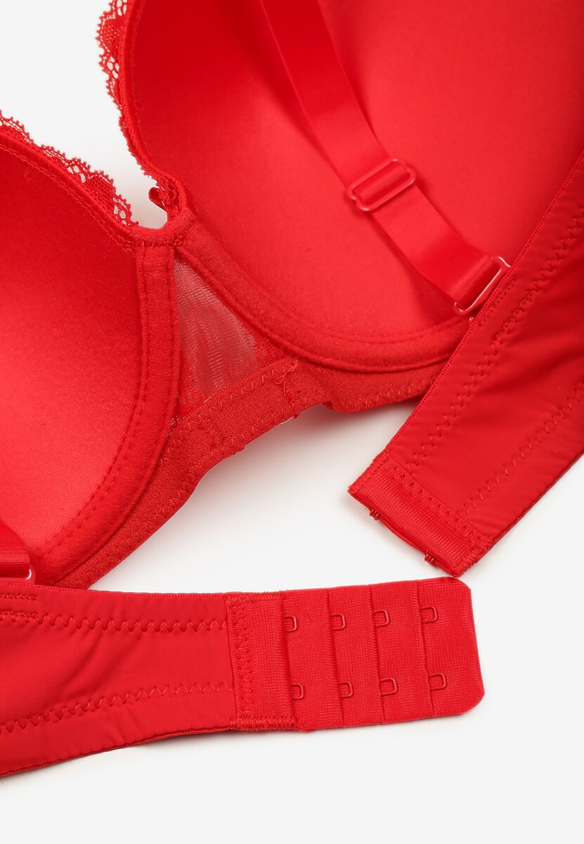 Czerwony Koronkowy Biustonosz z Metaliczną Aplikacją Dorzedi