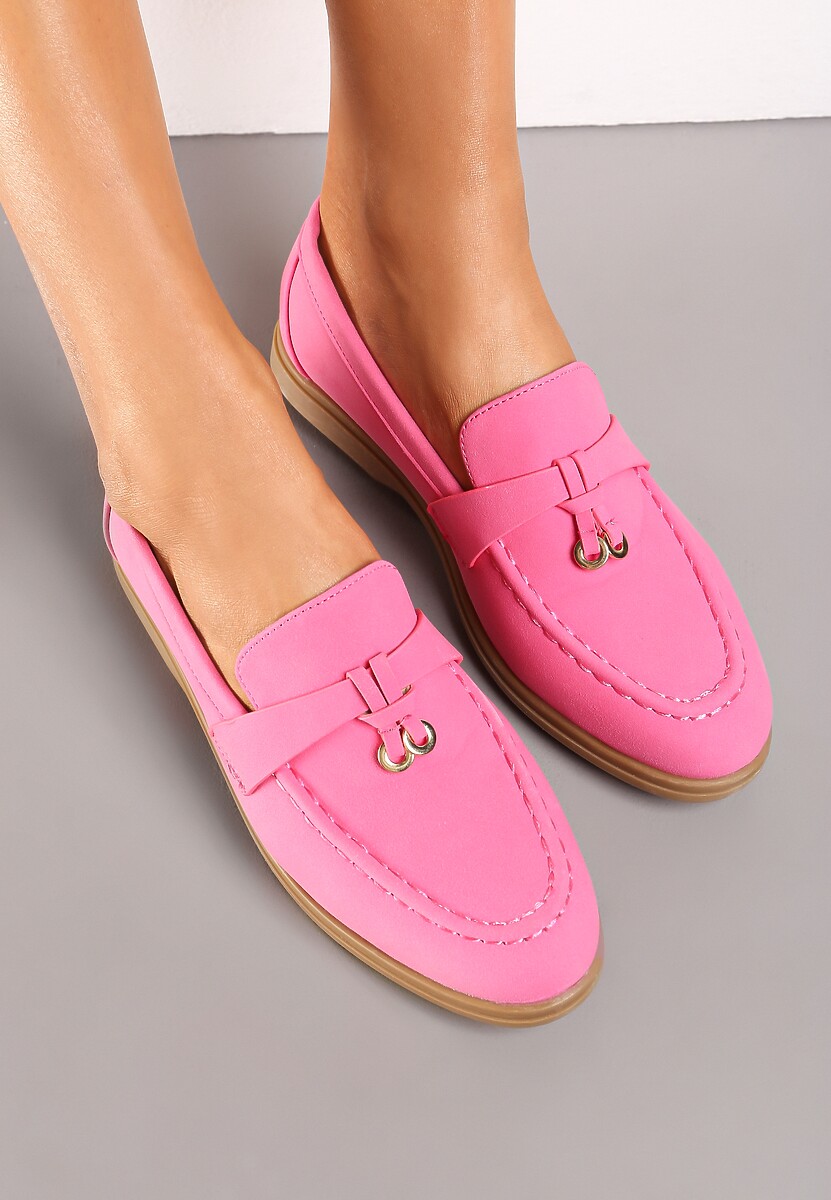 Fuksjowe Mokasyny z Imitacji Zamszu z Minimalistyczną Zawieszką Rehoda