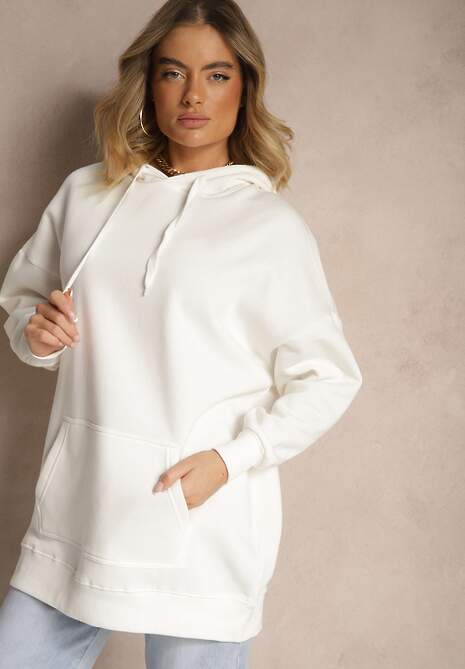 Biała Bluza z Kapturem Foss