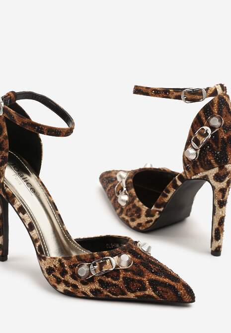 Panterkowe Szpilki Ozdobione Cyrkoniami i Aplikacjami Ridirianne