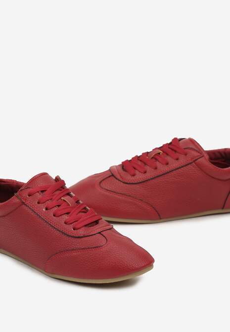 Bordowe Tenisówki bez Zdobień z Ekoskóry Verillis