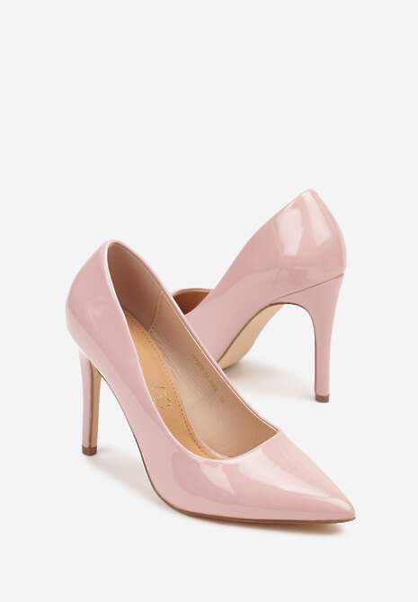 Różowe Lakierowane Eleganckie Szpilki Vices z Wkładką ze Skóry Naturalnej Innalora