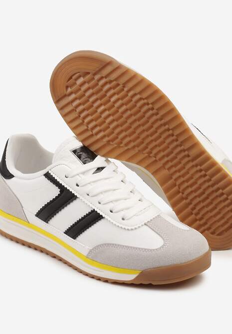 Białe Sneakersy Ozdobione Paskami Nairalina