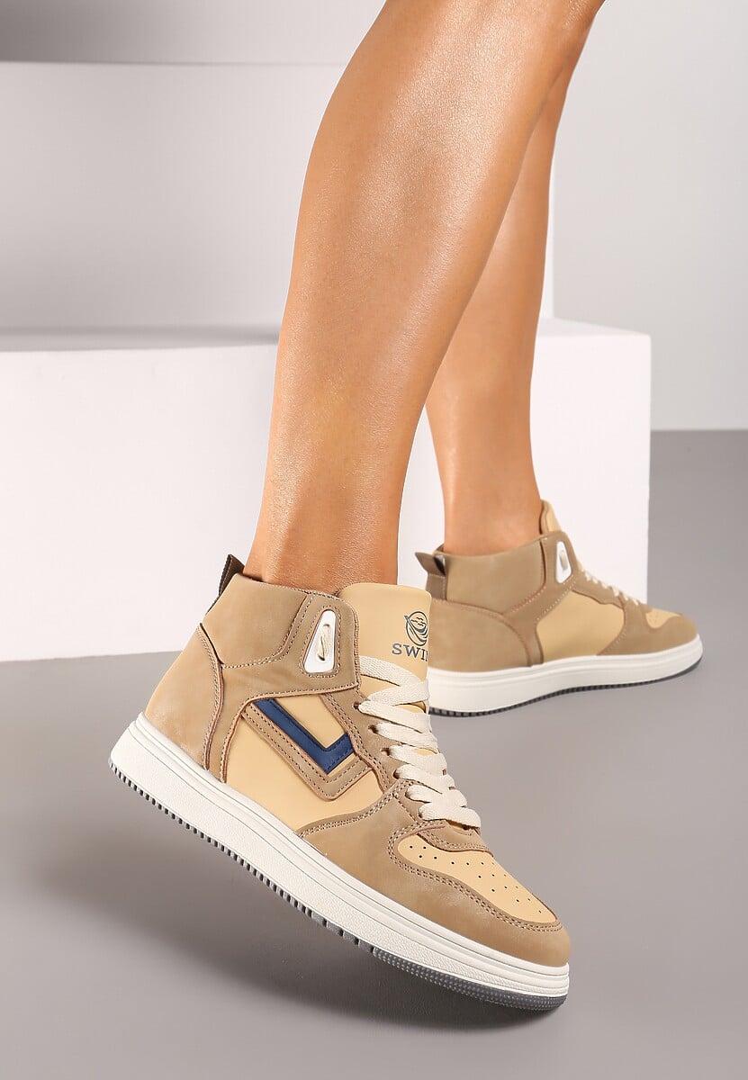 Ciemnobeżowe Sneakersy Maeramia