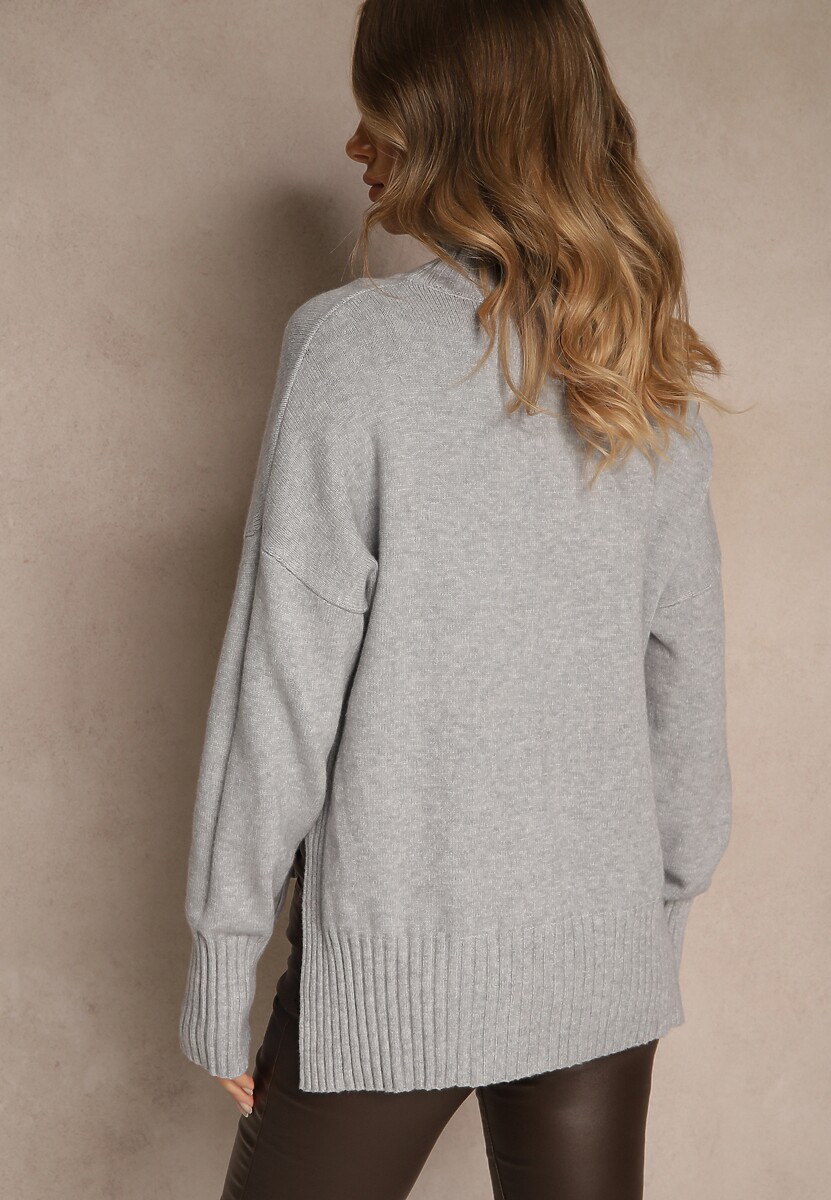 Szary Gładki Golf Casual Ralloria