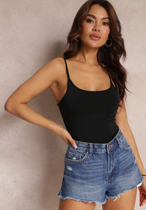 Czarny Top Bawełniany Prisiche