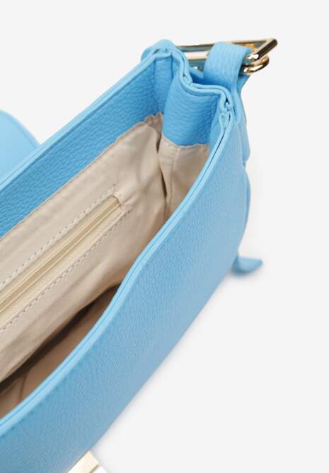 Niebieska Casualowa Torebka z Metalowym Zapięciem i Regulowanym Paskiem Amirmi