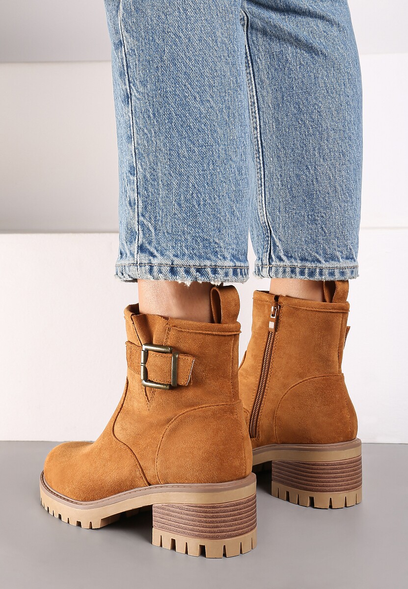 Brązowe Botki w Klasycznym Stylu z Minimalistycznym Paskiem Ardiama