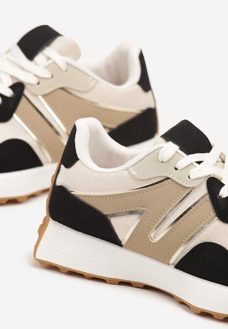 Czarne Sneakersy Ozdobione Geometrycznym Motywem Rilameia