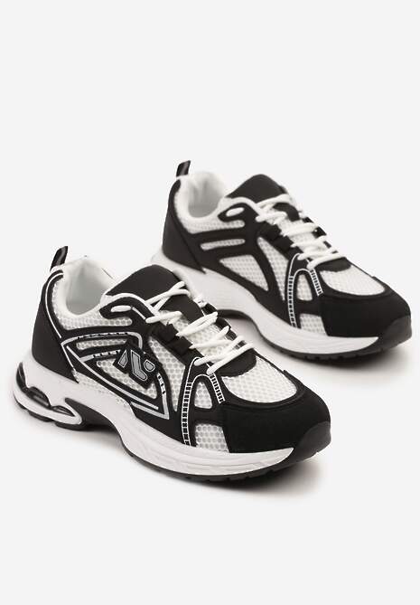 Czarne Sneakersy Ozdobione Geometrycznym Motywem Tasoti