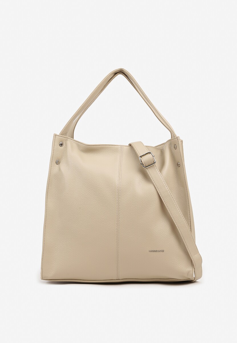 Ciemnobeżowa Torebka w Typie Shopper z Paskiem i Rączką  Soreline