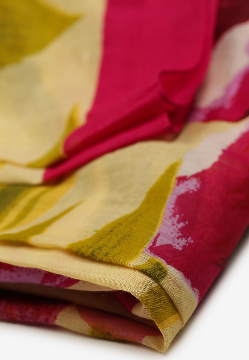 Żółty Bawełniany Szalik w Print Jellala