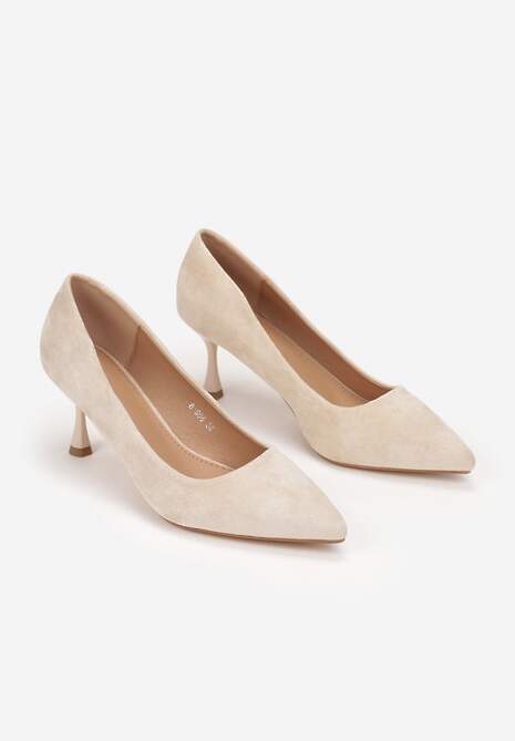 Beżowe Czółenka ze Szpiczastym Noskiem Genesys