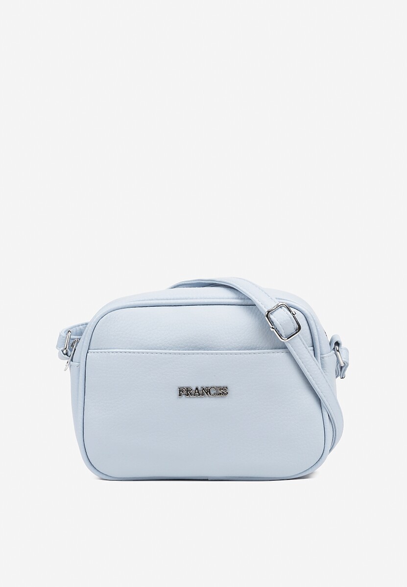 Jasnoniebieska Torebka w Stylu Listonoszki z Napisem Dolenna