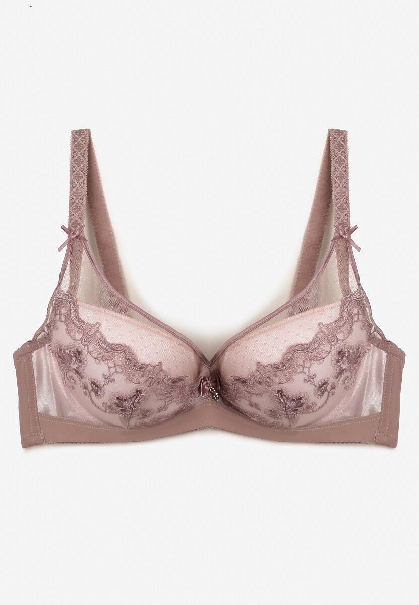 Jasnobeżowy Biustonosz z Koronką Suffa