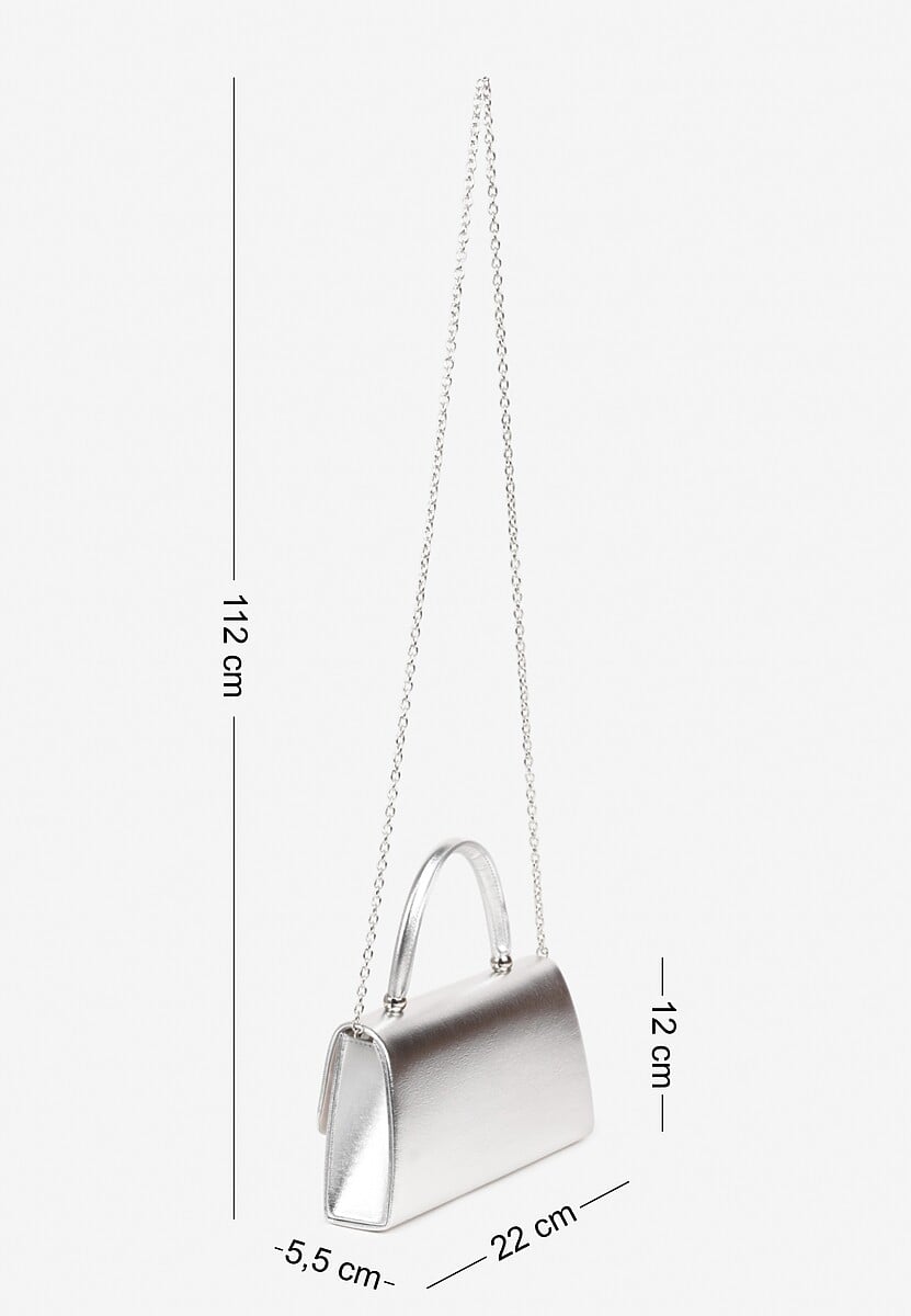 Srebrna Torebka Kopertówka z Rączką Latirosa