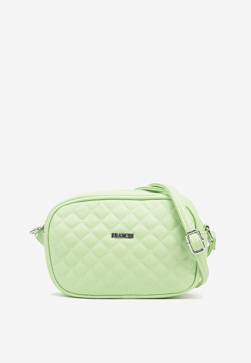 Zielona Pikowana Torebka Listonoszka Ozdobiona Napisem Silanire