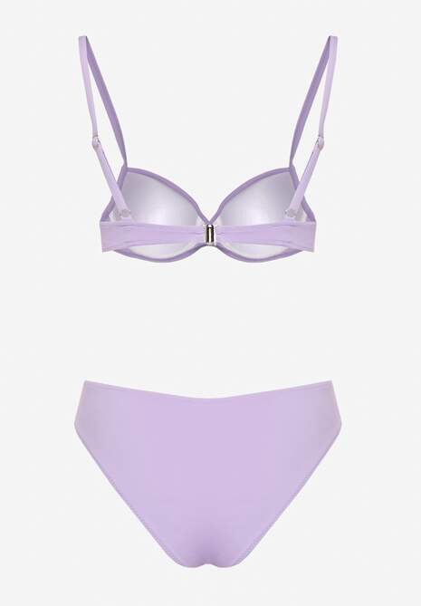 Fioletowe Bikini Majtki Figi Biustonosz z Trójkątną Aplikacją Natizeria