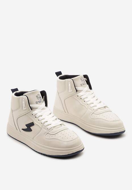 Beżowo-Granatowe Sneakersy Aura