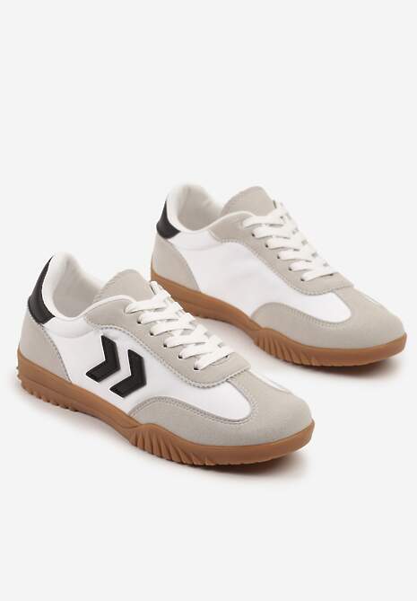 Białe Sneakersy Typu Kultowe Tenisówki Zdobione Przeszyciami Naporae