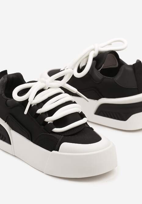 Czarne Streetwearowe Sneakersy Trampki na Platformie Danenith