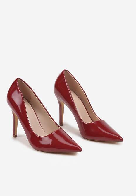 Bordowe Szpilki Lakierowane w Klasycznym Stylu Rotina