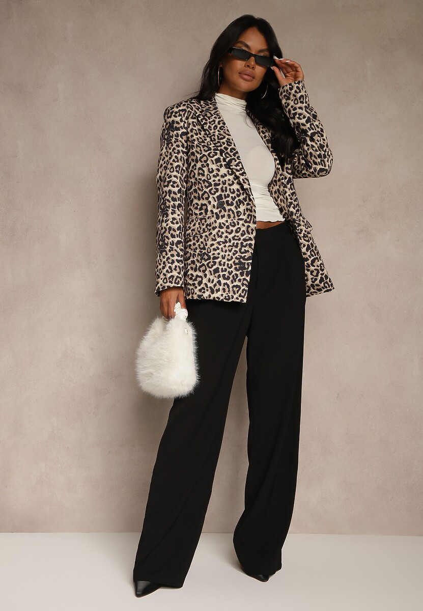 Panterkowa Klasyczna Marynarka Dwurzędowa Clarora